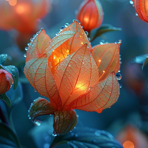 Glowing Orange Flower