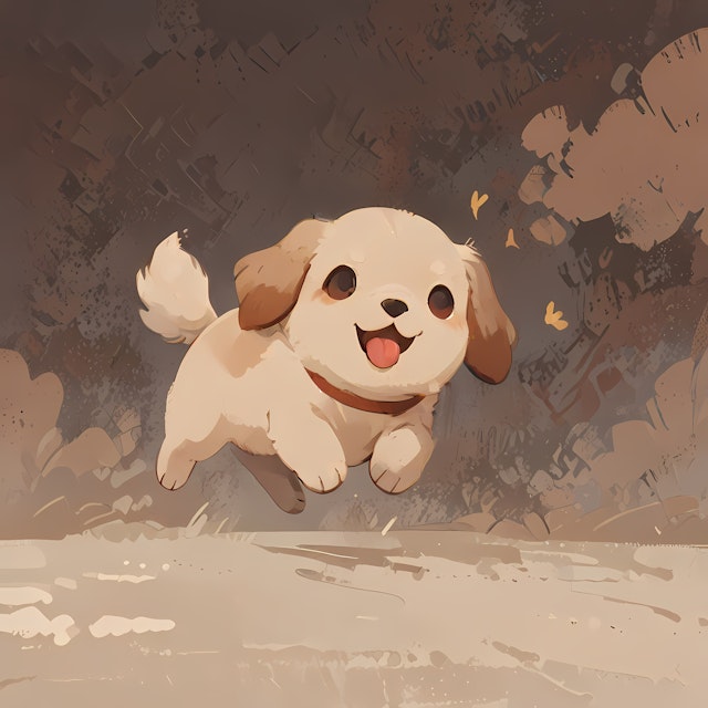 Joyful Cartoon Puppy