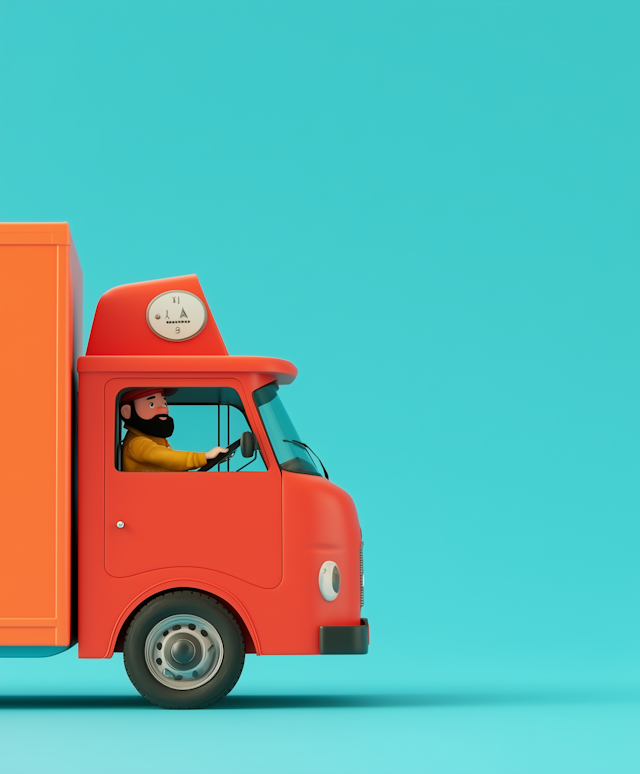 Playful Delivery Truck Illustration