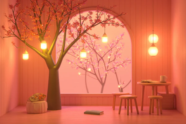 Cozy Cherry Blossom Room