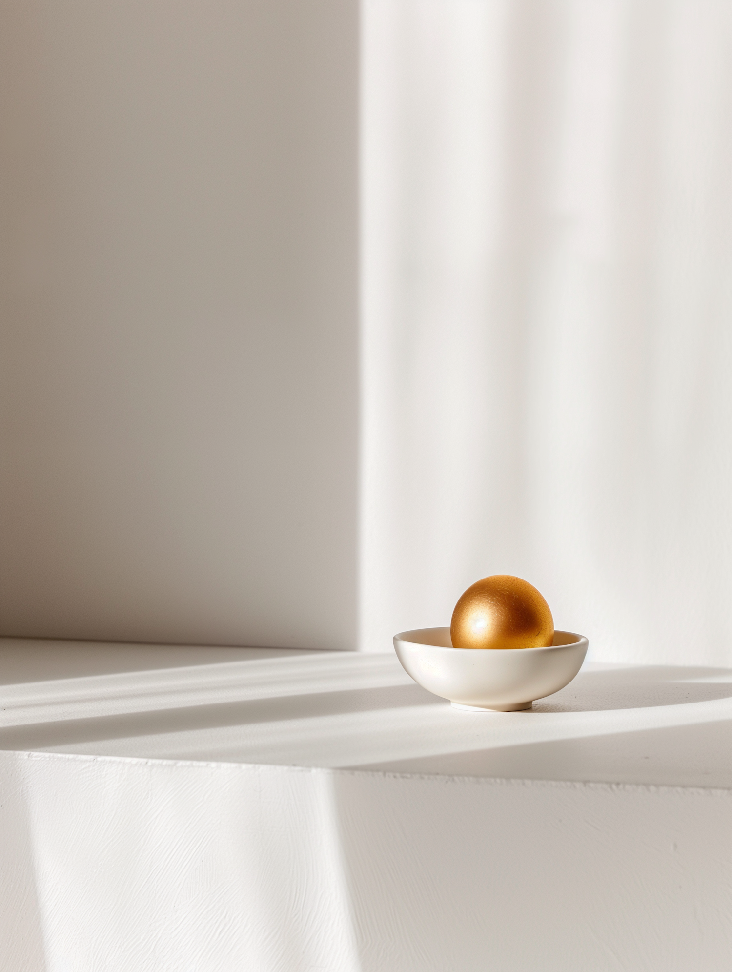 Golden Egg in Minimalist Setting