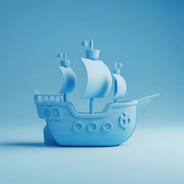 Stylized Blue Ship