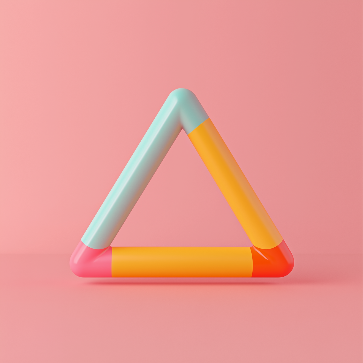 Pastel Colored Triangular Structure Illustration