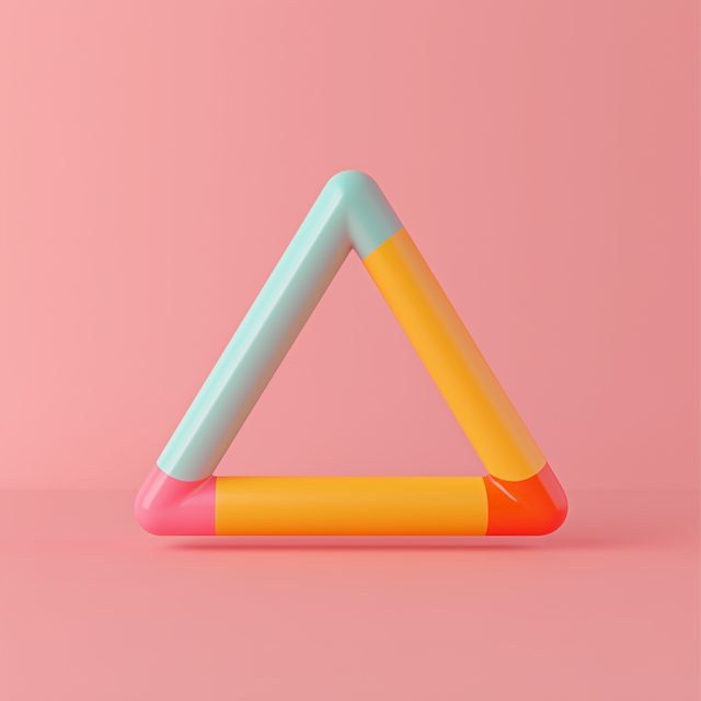 Pastel Colored Triangular Structure Illustration