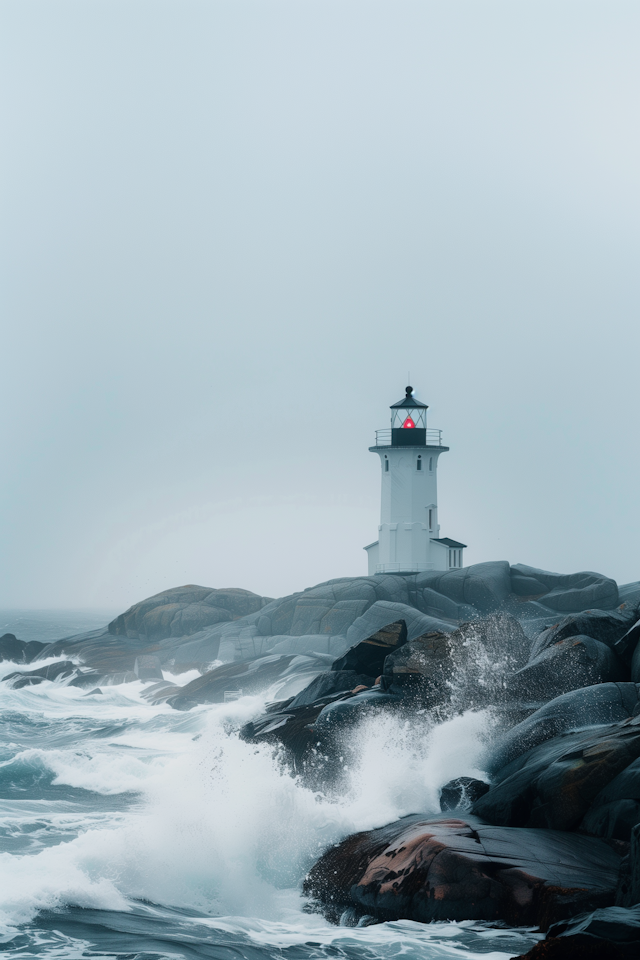 Majestic Lighthouse on Rugged Coast