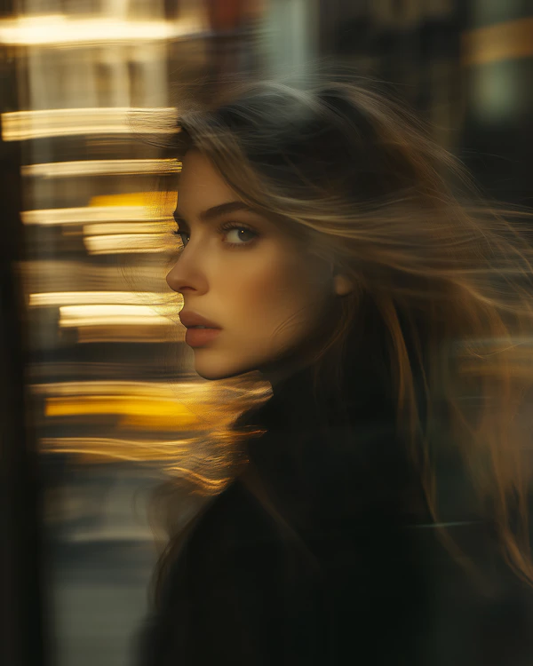 Contemplative Woman in Profile