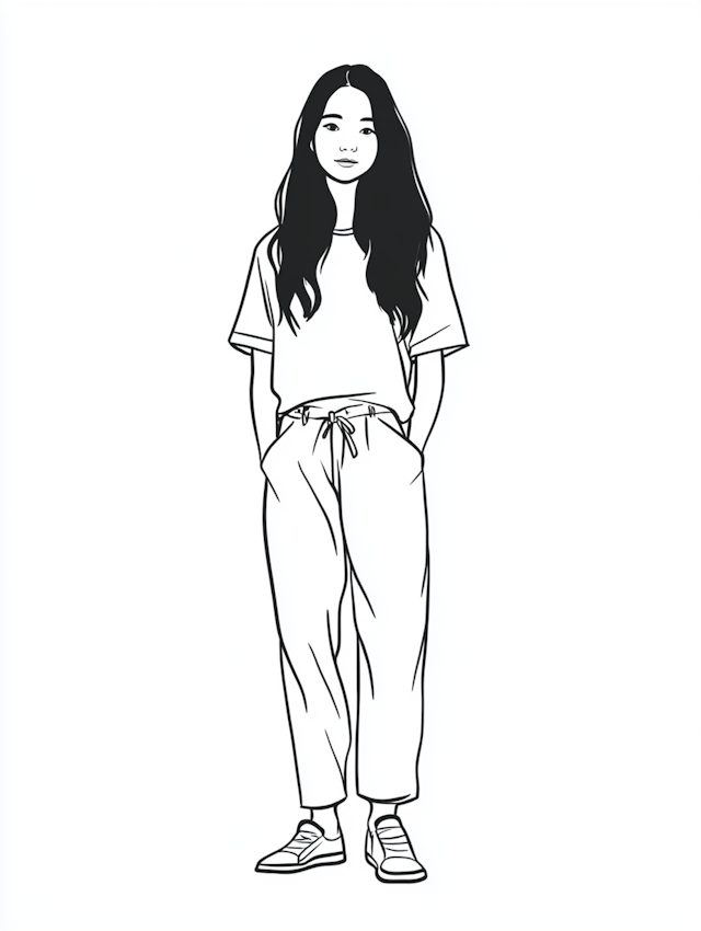 Confident Young Woman Illustration