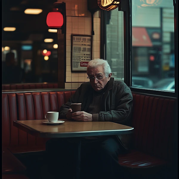 Elderly Man in Diner