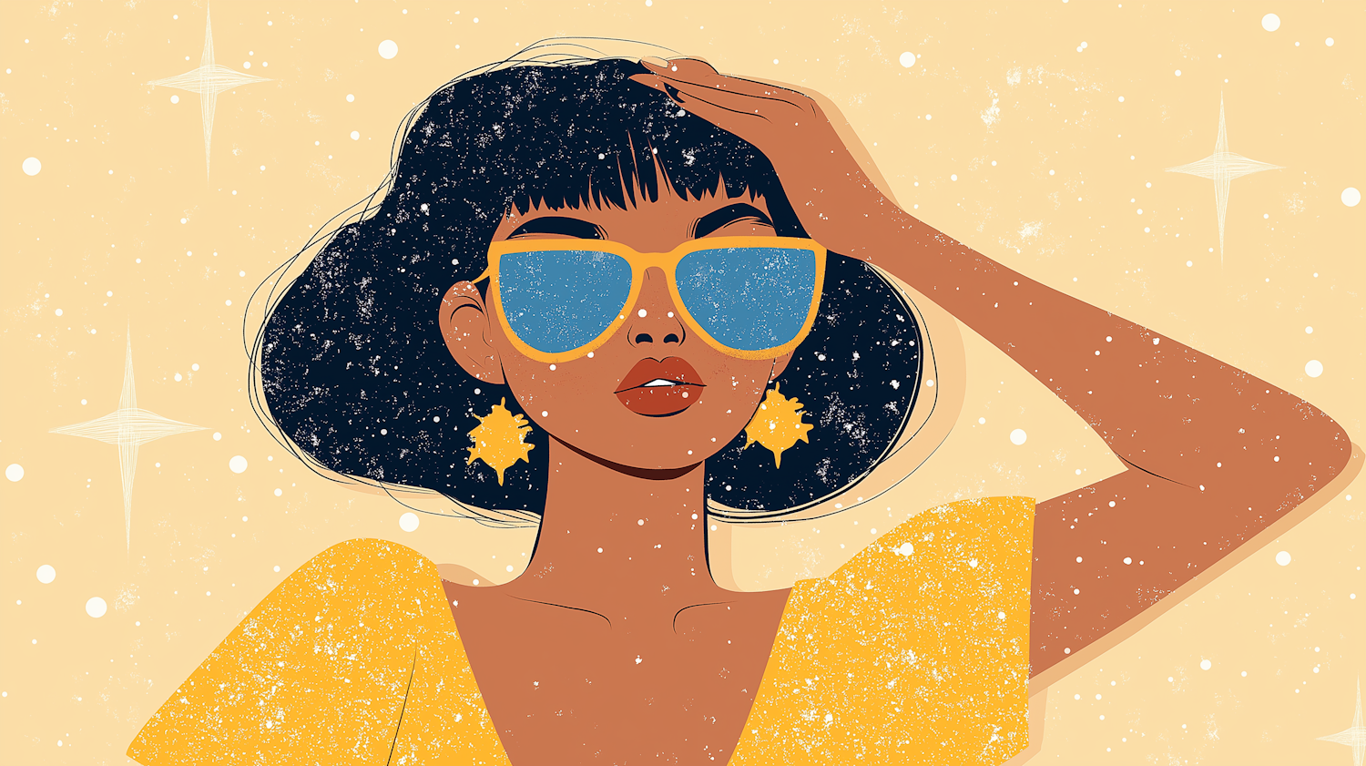 Stylized Woman with Sunglasses