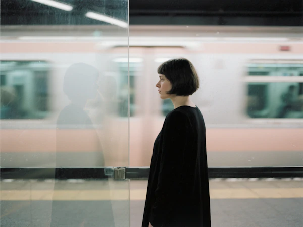 Woman at Subway Station