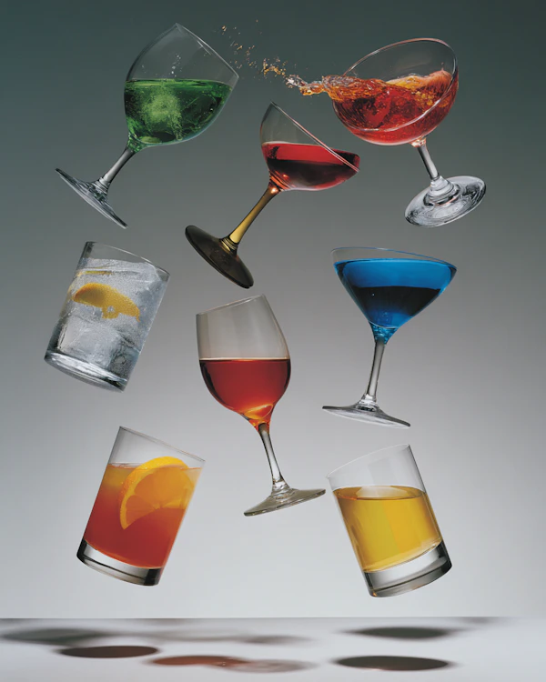 Colorful Glassware Display