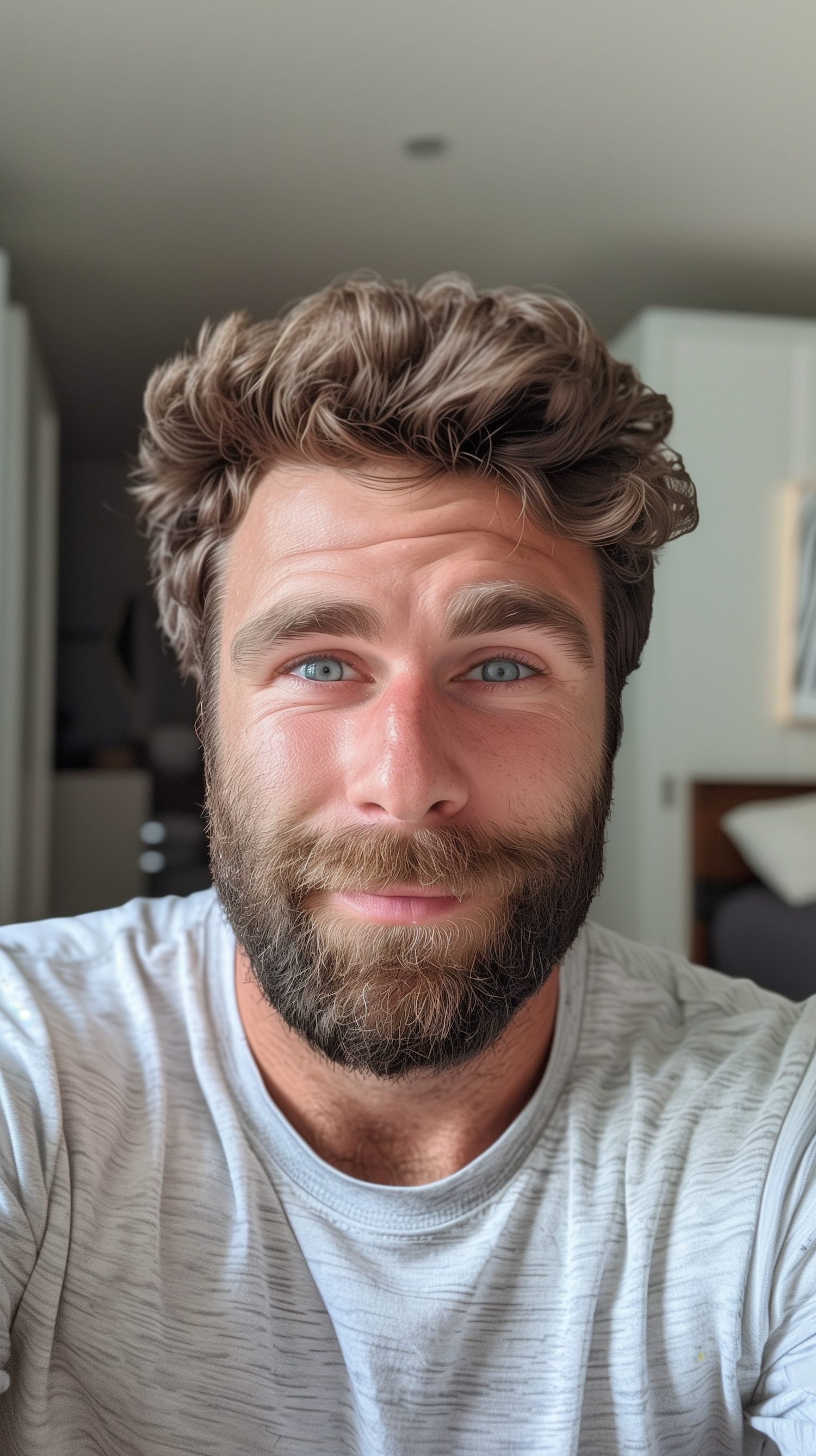 Portrait of Young Adult Male with Blue Eyes