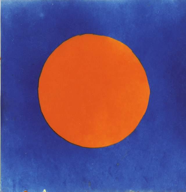 Orange Circle on Blue
