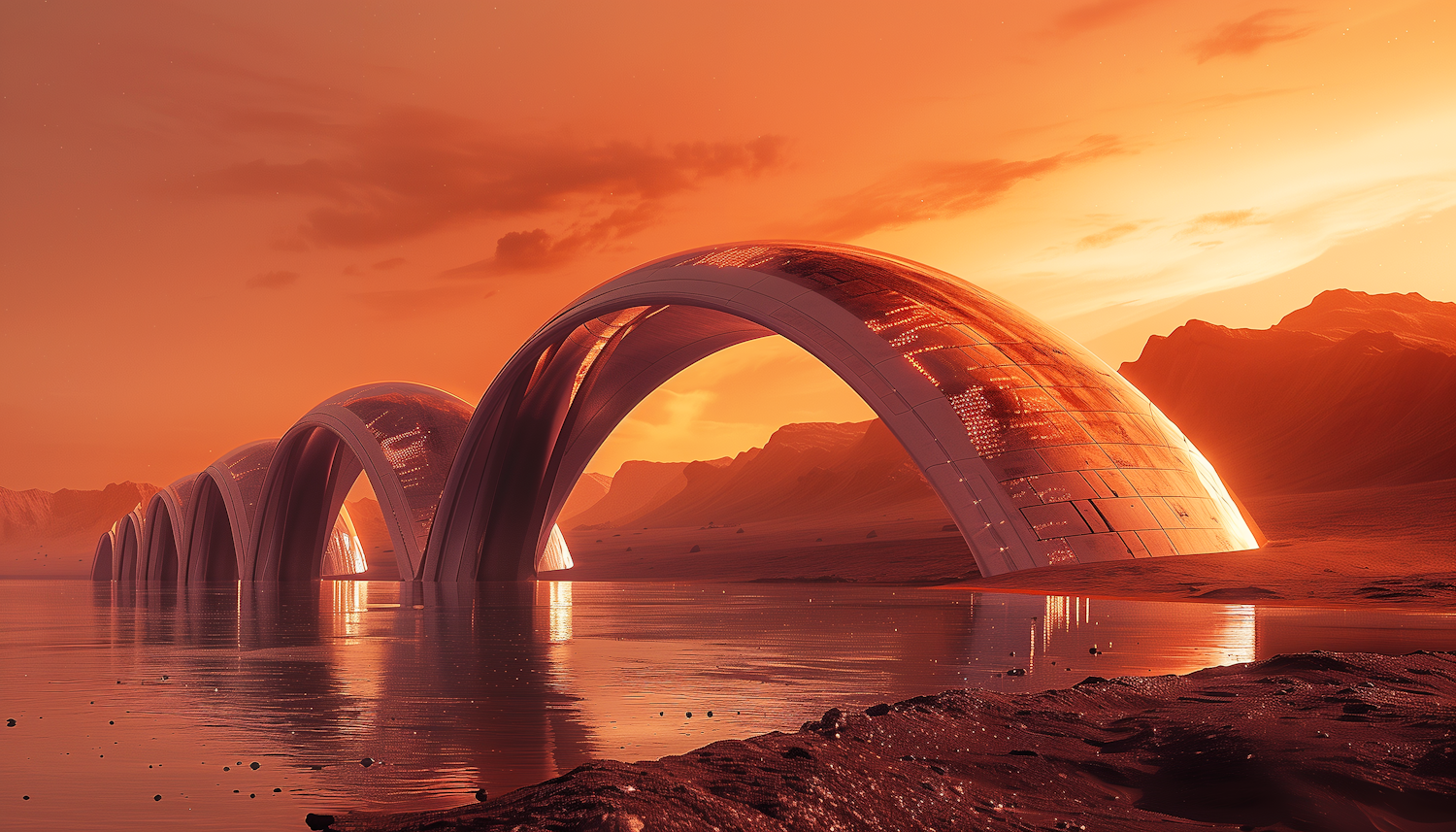 Futuristic Arches in Desert