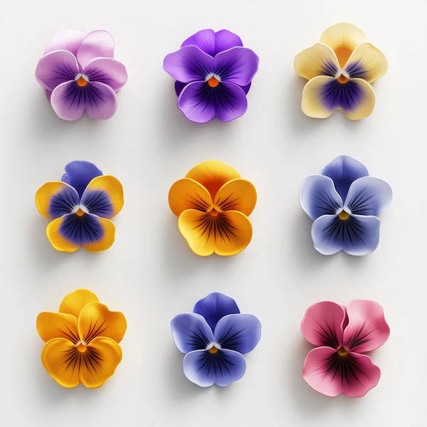 Vibrant Pansy Grid