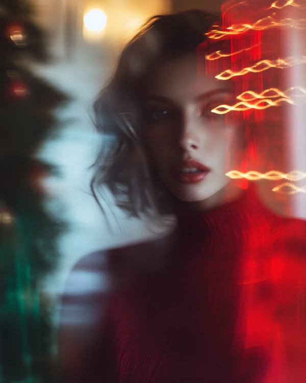 Dreamy Woman in Red