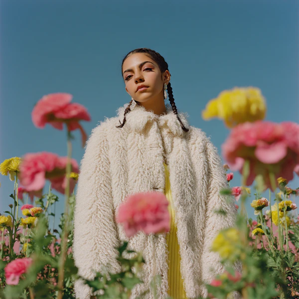 Person Amidst Flowers