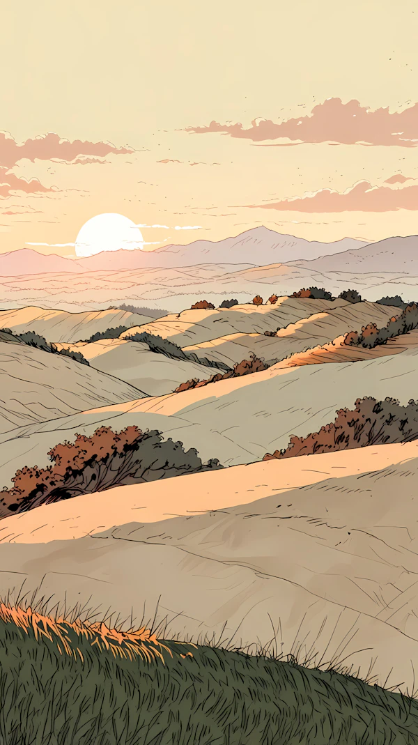 Sunset Desert Illustration
