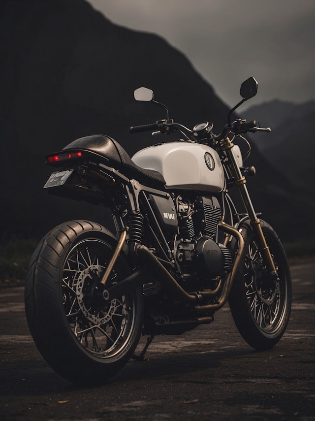 Vintage Motorcycle in Mountainous Terrain