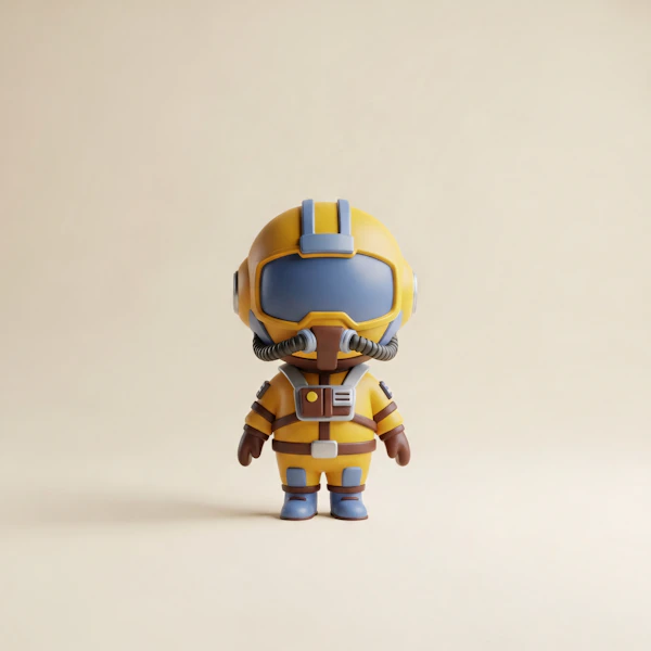 Cartoon Astronaut Figure
