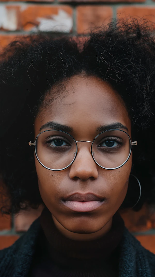 Close-up Portrait with Brick Wall Background