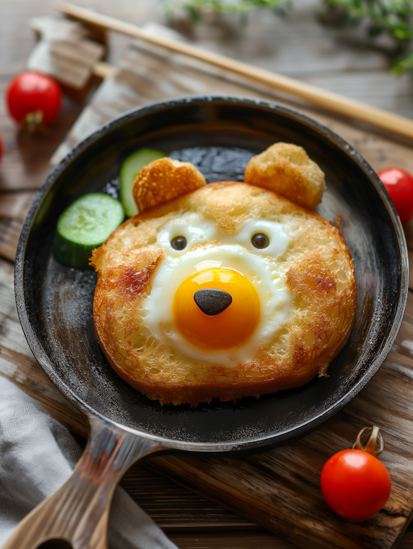 Artistic Bear-Face Meal Presentation