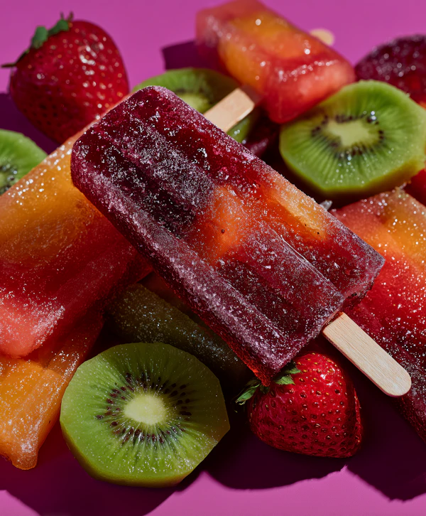 Colorful Fruit Popsicles