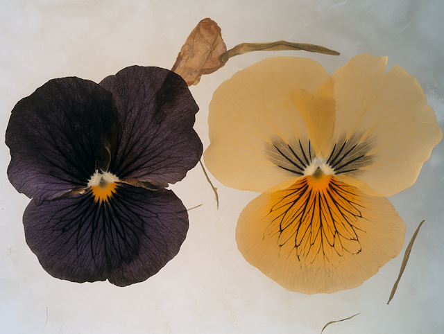 Pansy Flowers with Veining