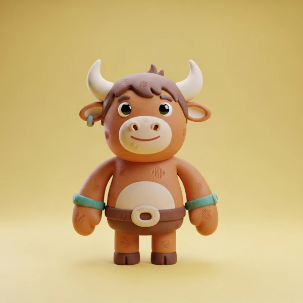 Cartoon Bull Character