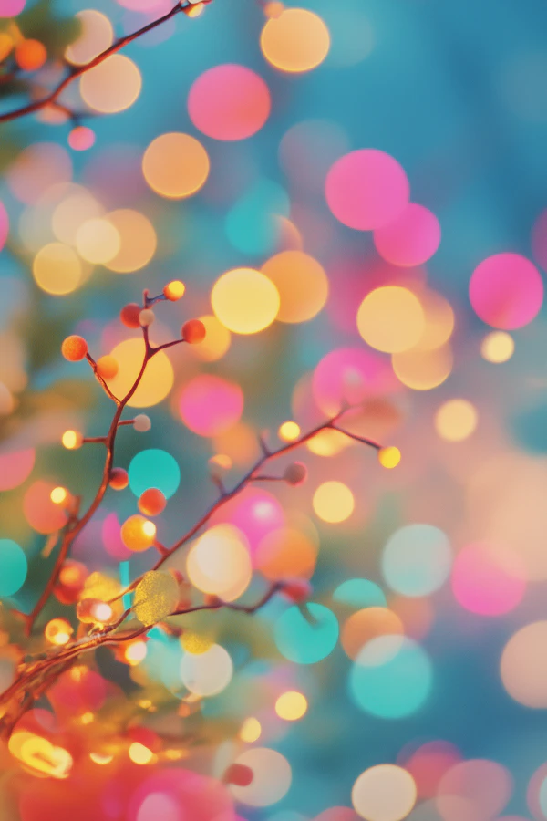 Festive Branches with Colorful Lights