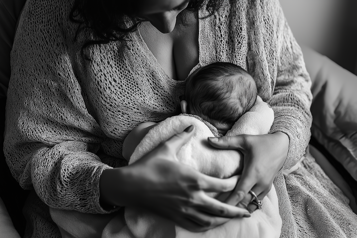 Intimate Moment Between Mother and Newborn