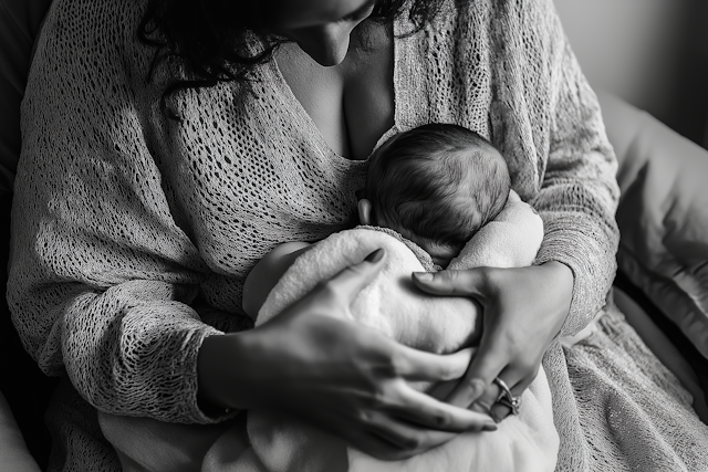 Intimate Moment Between Mother and Newborn