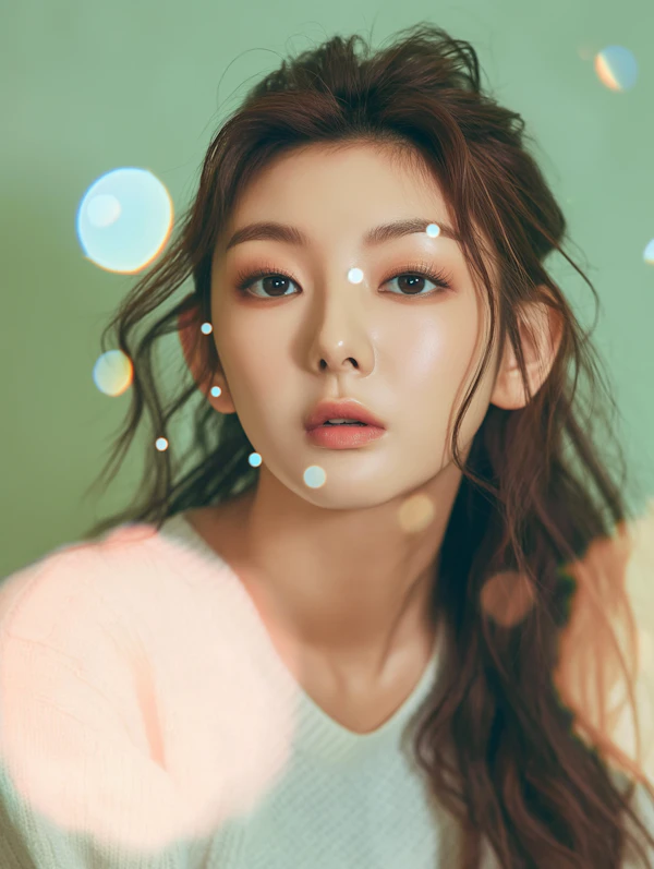 Serene Woman in Pink Sweater