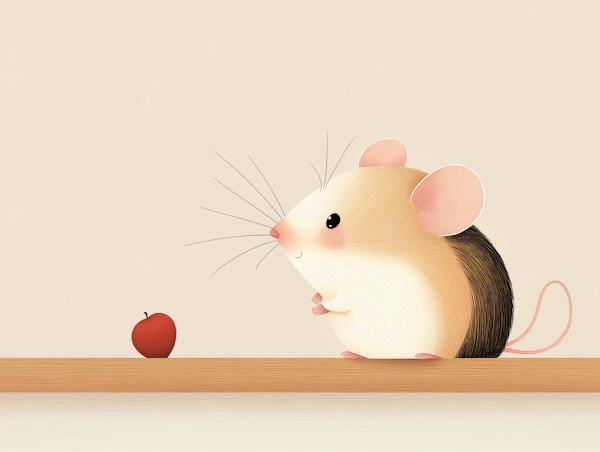 Mouse and Apple Art