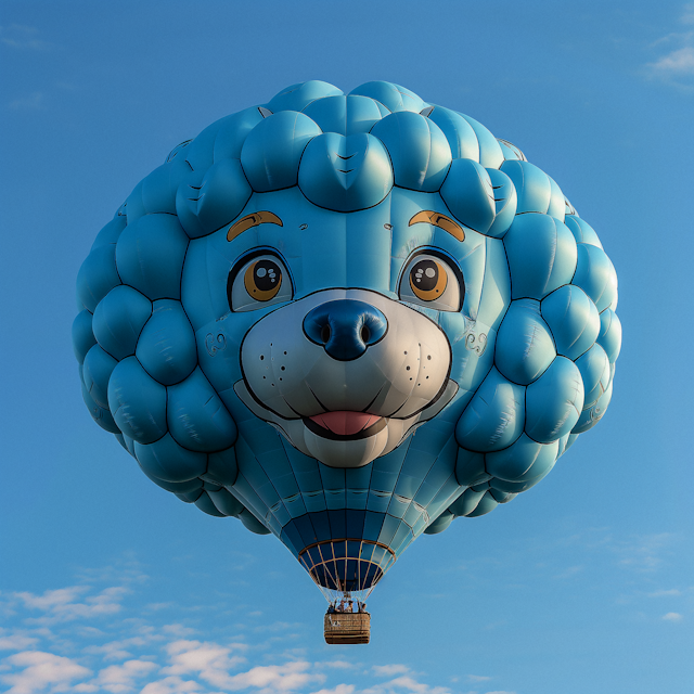 Cheerful Poodle Hot Air Balloon