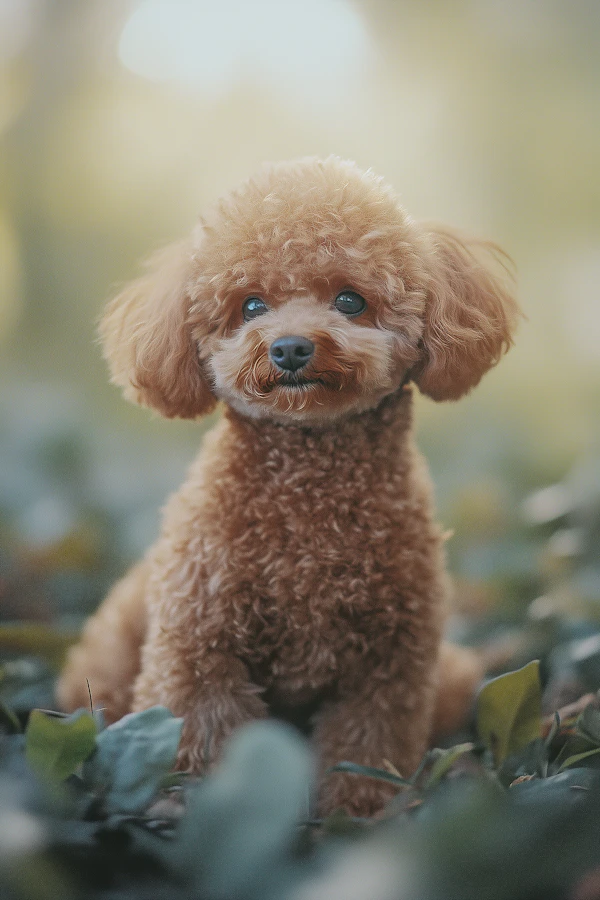 Adorable Poodle in Garden