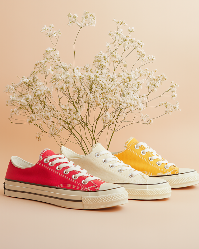 Vibrant Sneakers with Flowers