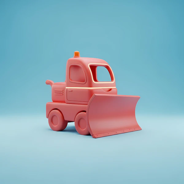 Cartoon Snowplow Render