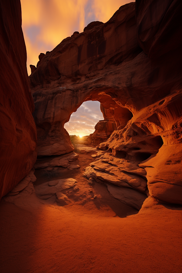 Sunset Silhouette of the Ancient Arch