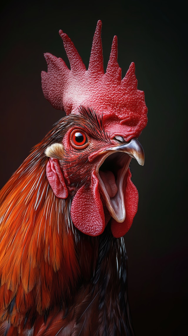 Close-up Portrait of a Rooster