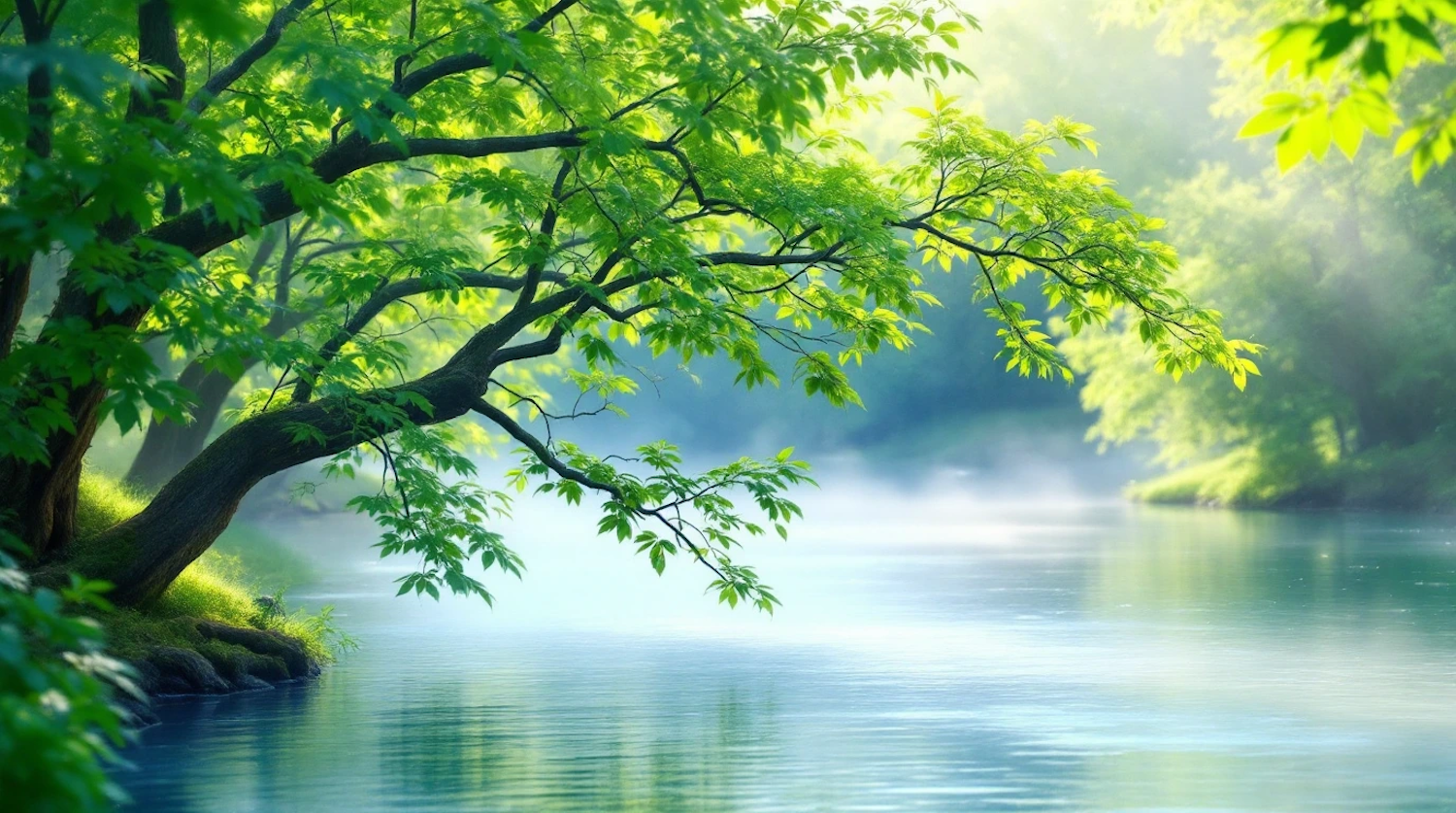 Serene Tree Over Water