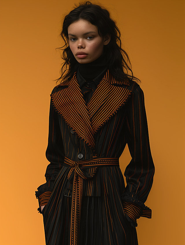 Fashion Portrait with Orange Background