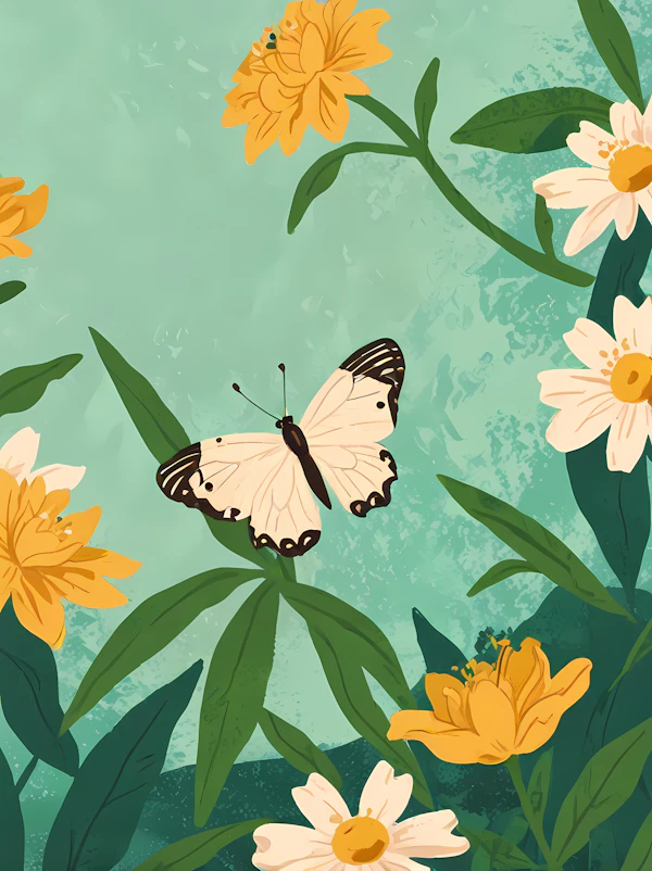 Butterfly and Flowers