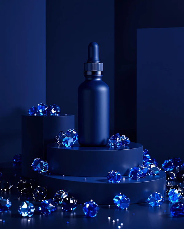 Blue Dropper with Gemstones