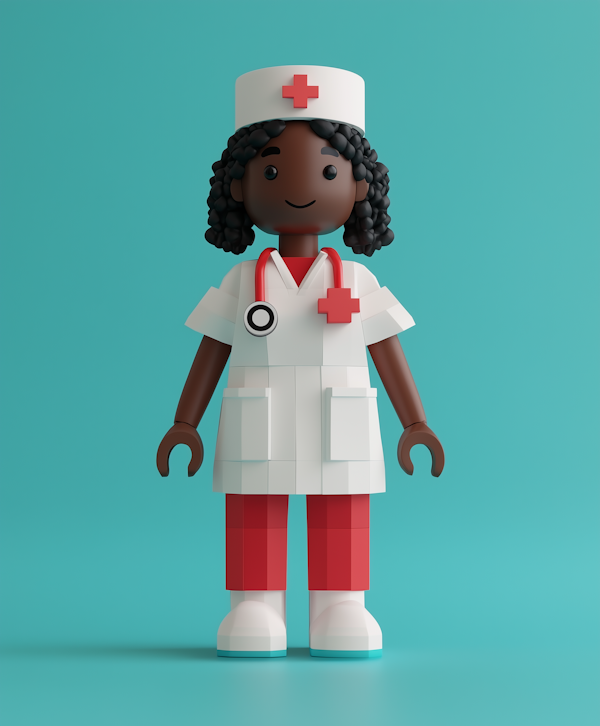 Stylized Nurse Toy Figure