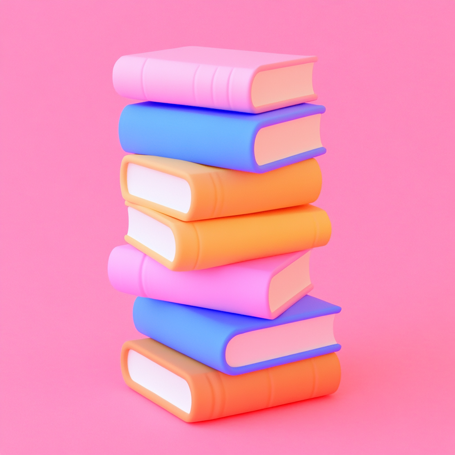 Pastel-Colored Book Stack