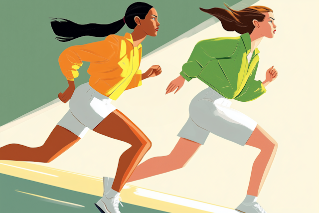 Dynamic Running Women Illustration