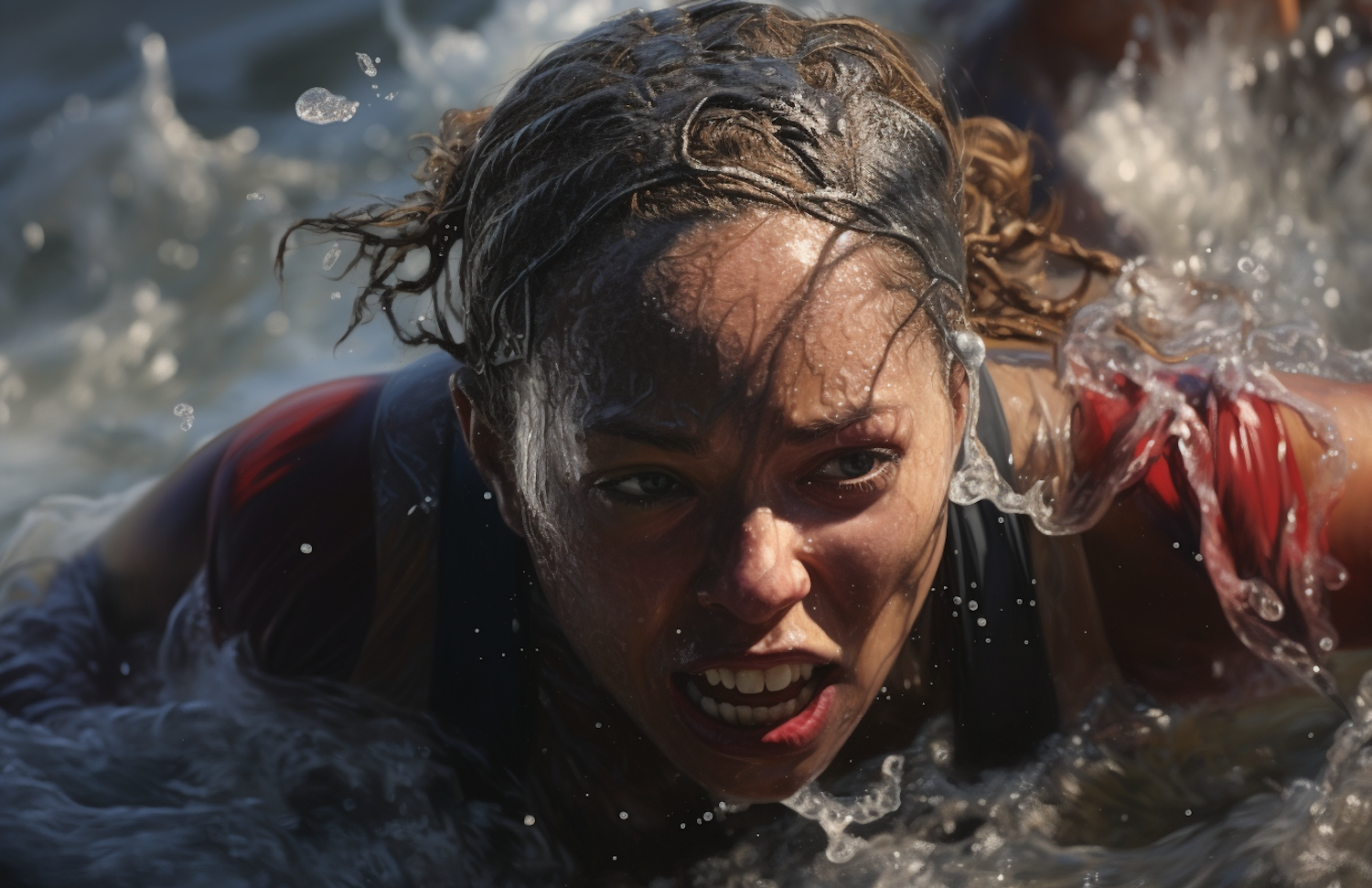 Determined Swimmer in Dynamic Water