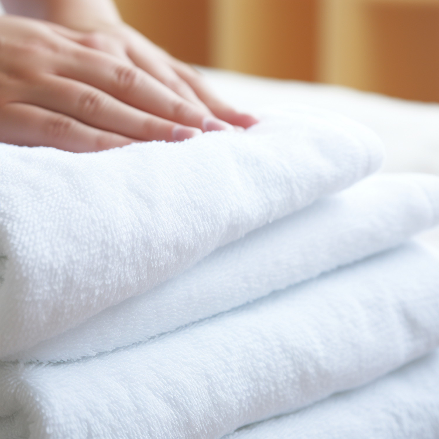 Gentle Hands on Plush White Towels