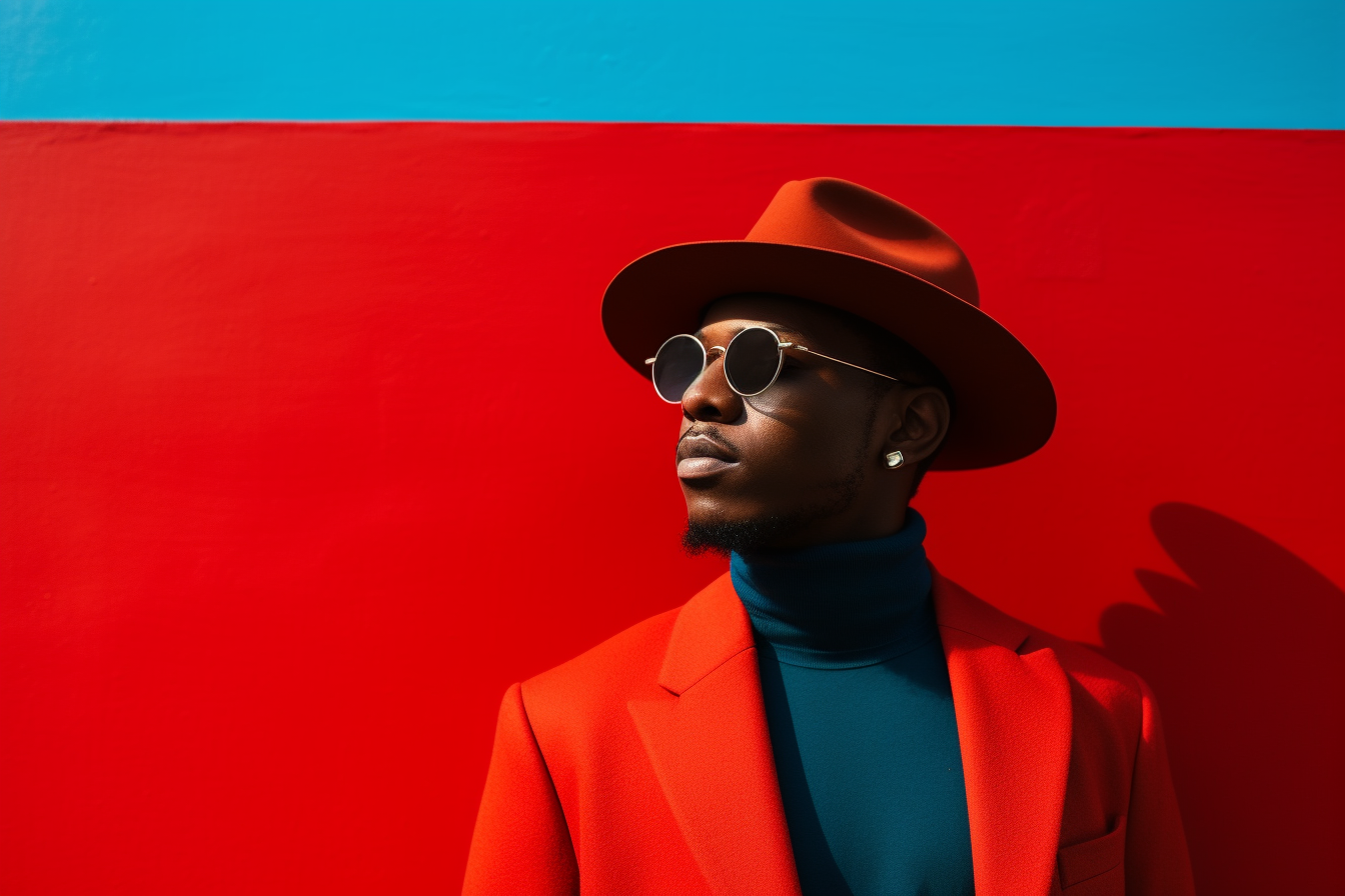 Confident Flair in Red and Blue Photo on Lummi